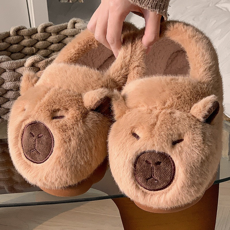 Plush Capybara Slippers Comfortable