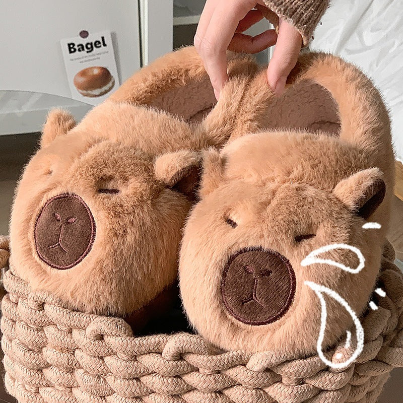Plush Capybara Slippers Comfortable