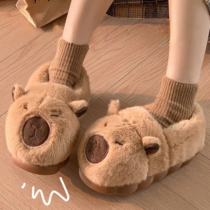 Plush Capybara Slippers Comfortable