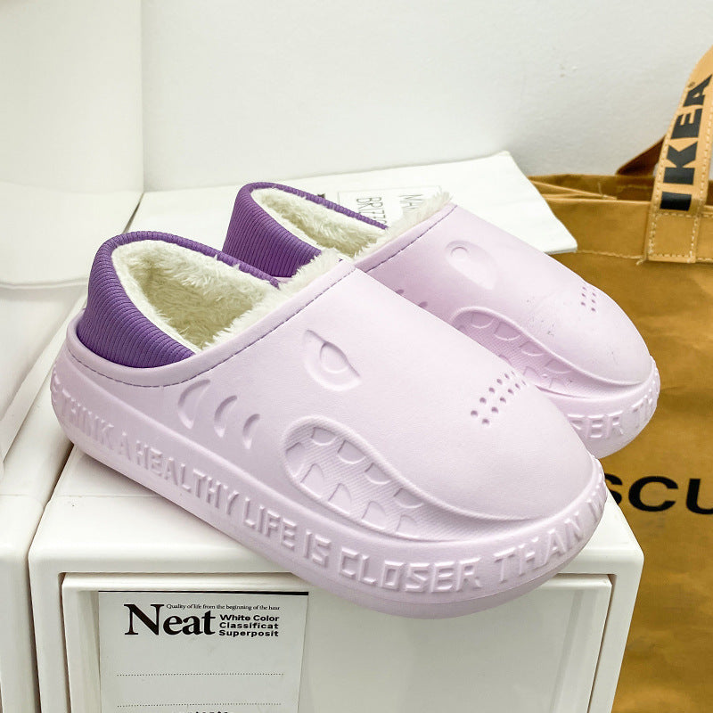 Buty rekina Zimowe miękkie wsuwane pluszowe kapcie domowe Wygodne